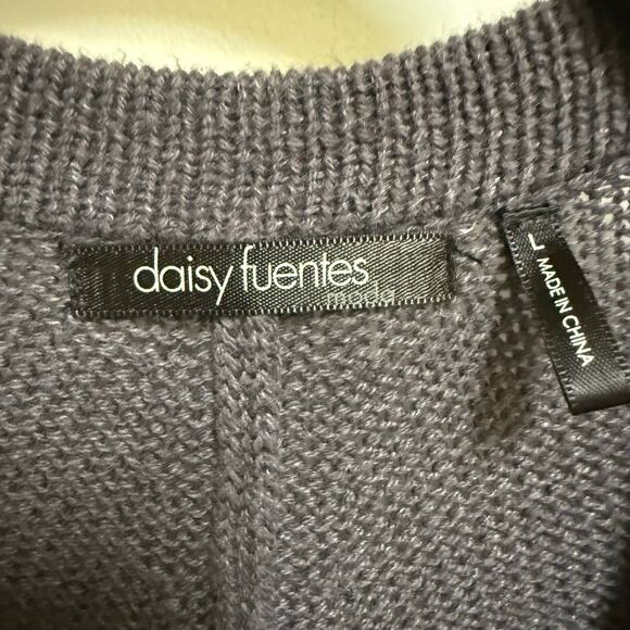 Daisy Fuentes Gray Long Maxi Cardigan Tie Front Size Large - Picture 5 of 7